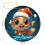 Christmas Ceramic Ornament Goldfish Red Santa Hat 3