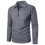 Men's Long Sleeve Quarter-Zip Polo Shirt Solid Ribbed Edge 4