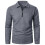 Men's Long Sleeve Quarter-Zip Polo Shirt Solid Ribbed Edge 6