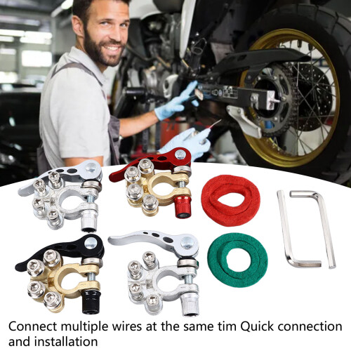Copper Battery Terminal Connector Kit with Quick Release & Wrench 2
