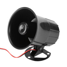 Security Alarm Horn 12V 15W Wired Loud Alarm Mounting Bracket for Home Security