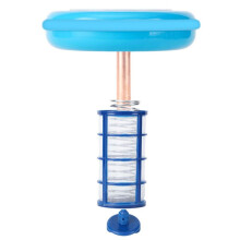 Solar-Pool-Ionisator, Kupfer-Silber-Ionen-Schwimmbadreiniger, Algenresistenz, Geringerer Chlorgehalt, Schwimmreiniger im Freien (Blau)