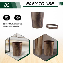 Retro Kreative Holz Maserung MüLl Eimer Haushalt im Wohnzimmer KüChe MüLl Eimer