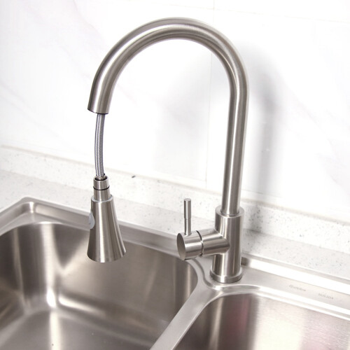 Stainless Steel Kitchen Faucet, Pull Down Sprayer Faucet for Comprehensive Sink Coverage 1
