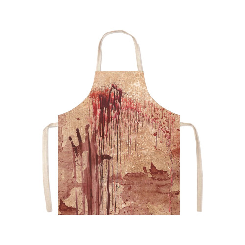 Decoratief Halloween-schort, polyester, wit, 56x45 cm 1