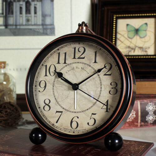 Bedroom Clock Small Size Alarm Electronic Main Vintage Black 1