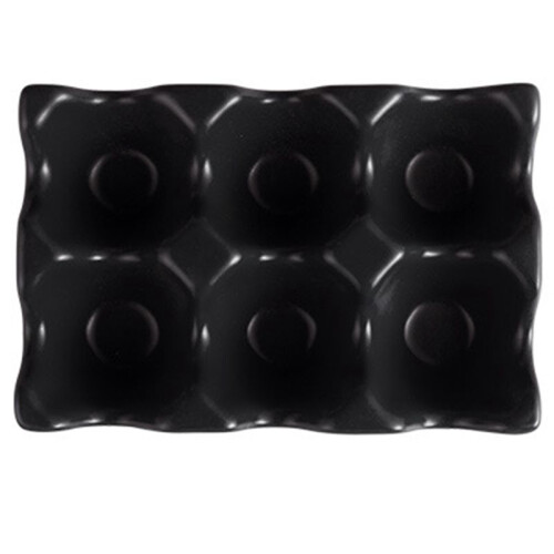 Kitchen Supplies Egg Tray Egg Rack Household Ceramic Tableware Supplies Egg Tray Egg Tray Black