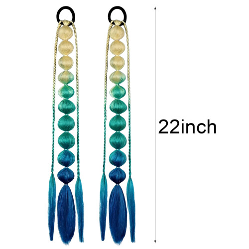Three-color Gradient Internet-famous Hand-woven Braids And Ponytail 2