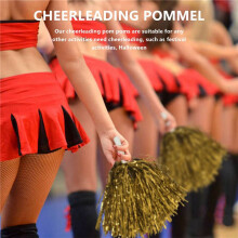 24 Stuks Cheerleading Pom Poms Metallic Folie Cheer Pom Poms met Plastic Handvat voor Volwassenen Kids Cheerleaders Party Geel