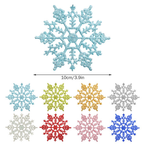 Christmas Snowflake Ornament Silver Plastic 36 pcs 2