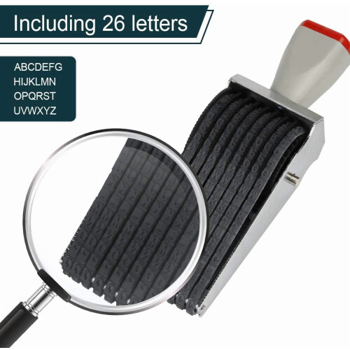 8 Digits Roller Stamp Personalized English Alphabet Number Symbol Rolling Wheel Stamp Multi-Function DIY Scrapbooking Roller Stationery 2