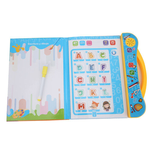 Easy to Use Educational Toy, Bilingual Spanish and English Talking Flash Cards with Interactive Audio and Visual Learning, Smart Learning System for 2