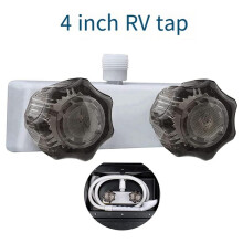 RV Shower Faucet, Shower Faucet Replacement 4In RV Shower Valve Diverter with Dual Smoked Knob for Bathroom Shower