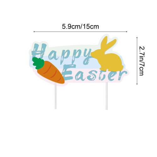Easter Cake Toppers Paper Decorations 5-Pack 2