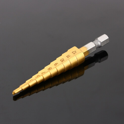 High Speed Steel Step Drill Bits Durable Drill Bit with Titanium Coated Surface and Step Cone Design, Designed for Efficient Hole Cutter Use in Metal 2