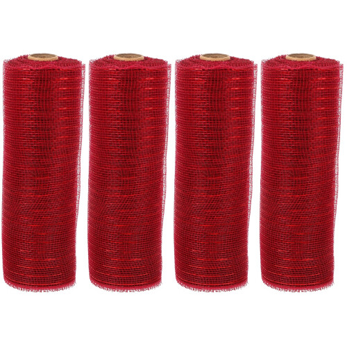 4Rolls Dark Wrapping Mesh Ribbon Durable DIY Craft Ribbon 2