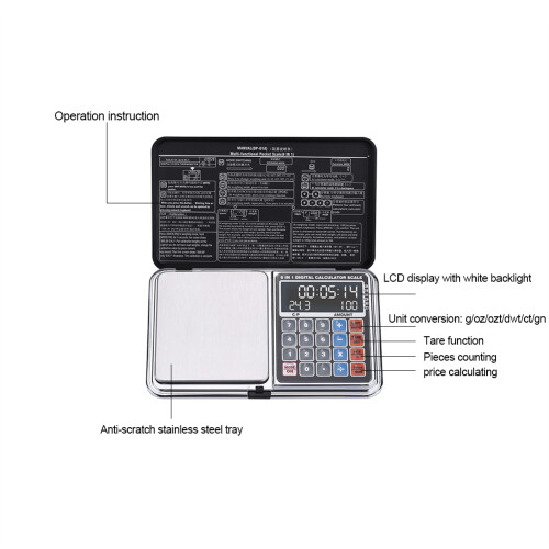 Multi-unit Conversion Scale, Portable Jewelry Scale with LCD Backlit Display, High Sensitivity and Accuracy 1