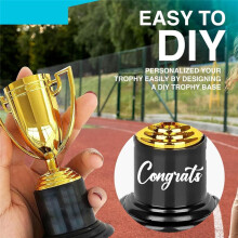Plastic Golden Cup Trophy for Kids -40 Pack - 3.8 Inch Achievement Prize Awards - Ideal Recognition for School, Sports