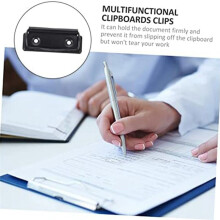 15 Pezzi di Cancelleria Porta Targa Clip in Acciaio Inossidabile Cartelle Tascabili Cartelle Ufficio Nero Montabile Portablocco Clip File