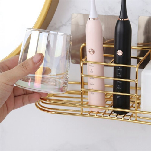 Wall Mounted Bathroom Razors Storage Rack Cosmetics Space Saving Stand Ventilated Iron Home Toothpaste Toothbrush Holder 2