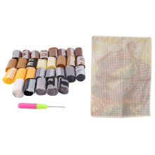 Hook Kits Rug Making Kits DIY for Kids/Adults with Printed Canvas Pattern Animals Carpet Embroidery 2 Lion