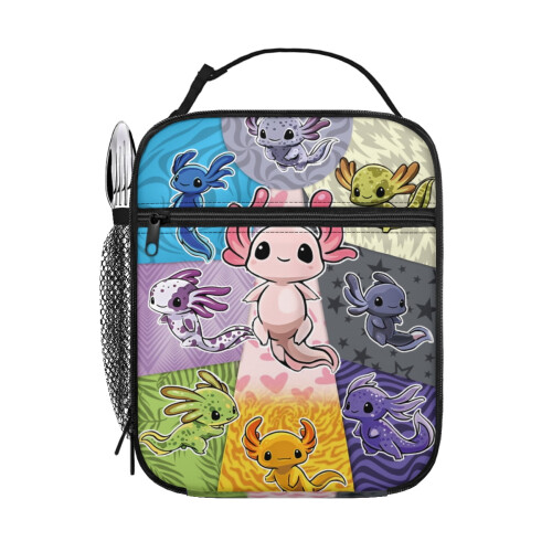 Bolsa Axolotl de 25 cm (10 polegadas) - Bolsa Tote com Estampa de Axolote para Todas as Estações 1