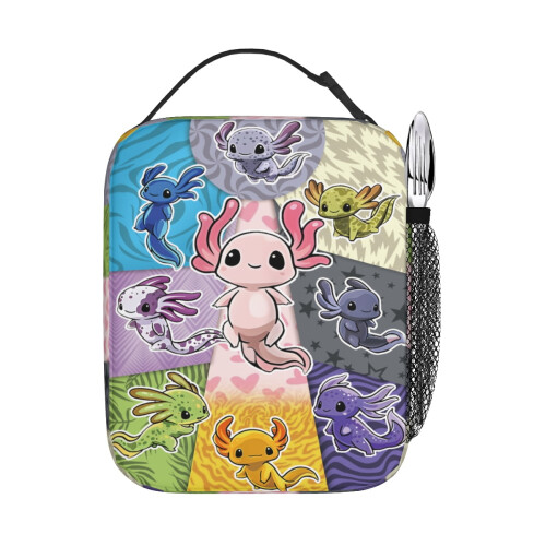 Bolsa Axolotl de 25 cm (10 polegadas) - Bolsa Tote com Estampa de Axolote para Todas as Estações 2