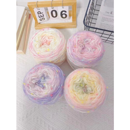 Νήμα Cake Gradient Πολύχρωμο Νήμα Fairyland Rainbow, Βαμβάκι, Ακρυλικό, Μαλλί, Πολύχρωμα Νήματα 2