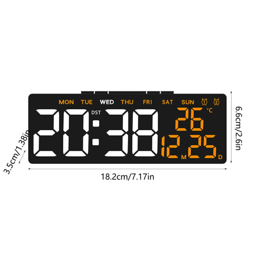 Despertador digital com data, temperatura e visor LED. 2