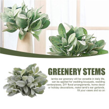 24 Pcs Kunstmatige Stroomden Lammeren Oor Groen Stengels Faux Lammeren Oor Stengels Lam Oor Faux Greenery Decor Kunstmatige