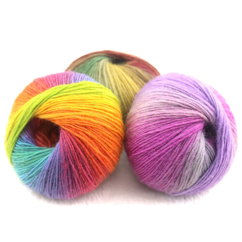 1 πακέτο νήμα Rainbow Soft Νήμα 100% μαλλί με ντεγκραντέ πολύχρωμα νήματα για πλέξιμο με 1