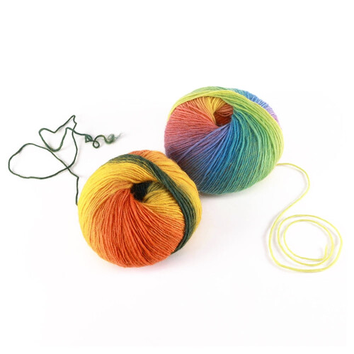 1 πακέτο νήμα Rainbow Soft Νήμα 100% μαλλί με ντεγκραντέ πολύχρωμα νήματα για πλέξιμο με 2