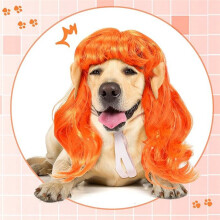 C Pet Wigs Cats and Dog Wigs Funny Cosplay Pet Headwear Dog Cats Wigs with Adjustable Elastic Bands