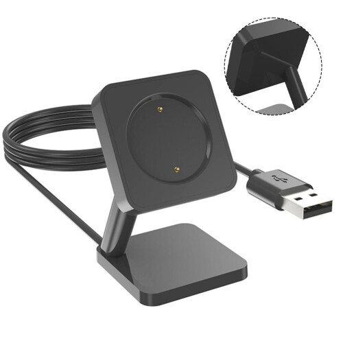 Carregador funcional com suporte compatível com Amazfit Bip6, projetado com conexão USB. 2