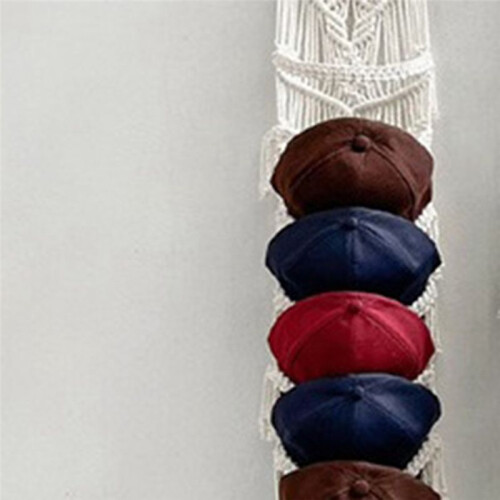 Cap Hanger-Boho Macrame Cap Holder Wall Hat Organizer for Baseball Cap Holder Over Door,Hat Rack for Wall,Cap RackB 1