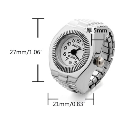 Ring Watch Quartz Analog Round Elastic Love Watch 2