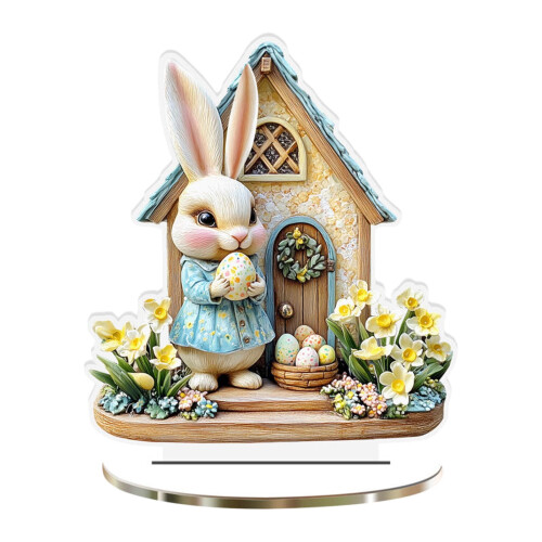 Handcrafted Acrylic Easter Bunny Ornament 1