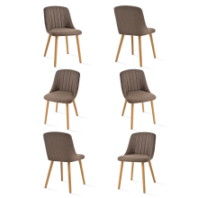 (Mocha Brown, Set of 6) Goeurvant Dining Chairs