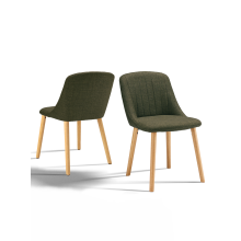 (Olive Green, Set of 2) GOEURVANT Dining Chairs, Fabric Accent Chairs with Wood Legs for Kitchen, Office