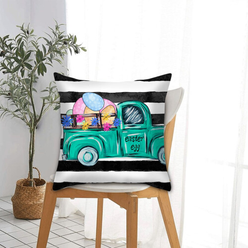 Easter Throw Pillow Cover Linen 18x18 Inch 1