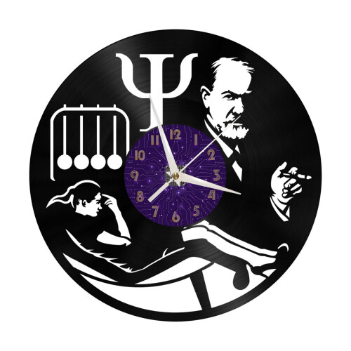 Ρολόι τοίχου βινυλίου Hypnotist Clinic, Ρολόι τοίχου βινυλίου με δίσκο, αθόρυβο και 1