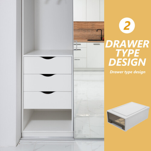 Worgeous Stackable Storage Drawer for Clothes Plastic Clothes Storage Drawer Closet Storage Drawer 2
