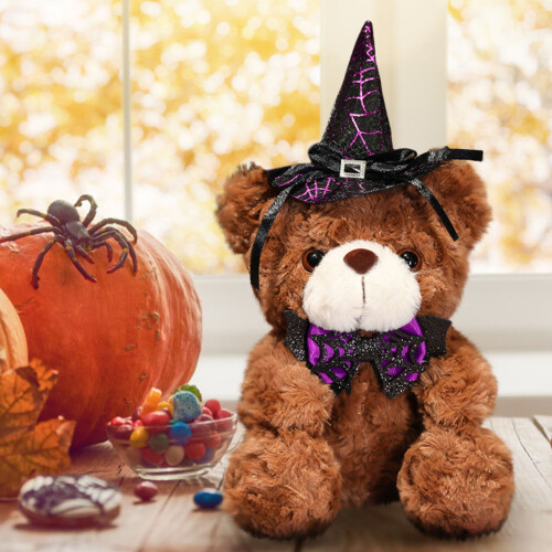 TERGAYEE Λούτρινο παιχνίδι με αρκουδάκι για το Halloween, αρκουδάκι με καπέλο για μαλακή 2