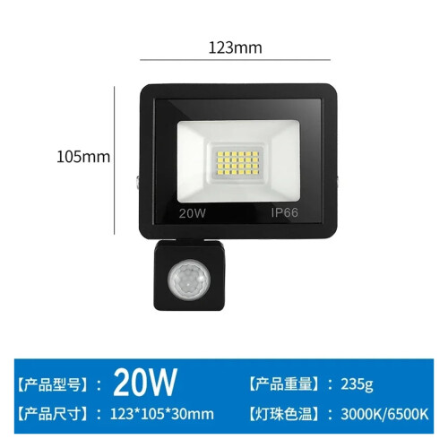 Προβολείς LED 100W50W30W20W10W Αισθητήρας κίνησης PIR IP66 Αδιάβροχο κρεμαστό εξωτερικό 1
