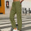 Γυναικείο Casual Slim Ριχτό Παντελόνι από Βαμβάκι και Λινό με Ελαστικό Κορδόνι μέχρι 2