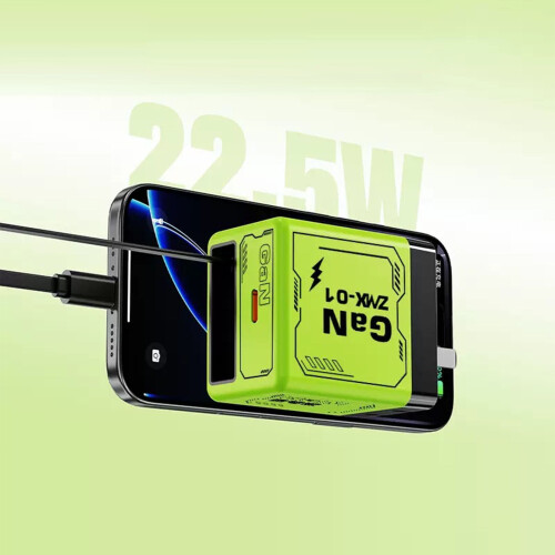 Φορτιστής 2 σε 1GaN120W με καλώδιο USB-C και θύρες, φορητή πρίζα γρήγορης φόρτισης για 2