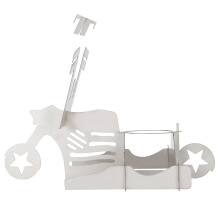 Stainless Steel Motorcycle Shape Chicken Grill Rack 16x33cm Silver