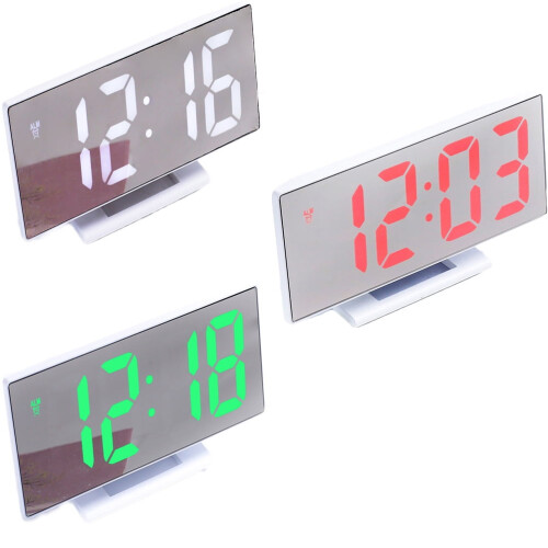 Ρολόι Worgeous Clocks με μεγάλη οθόνη για χαμηλό φωτισμό, μέγεθος 3, λευκό 2