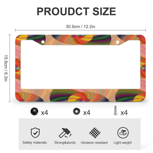 Abstract Fluid Art License Plate Frame Aluminum 2 Pack 2