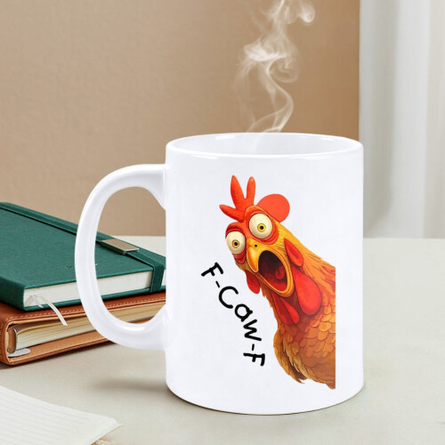 Κούπα καφέ Angry Chicken Rooster, κεραμική κούπα 11oz για άνδρες και γυναίκες, διασκεδαστική 2